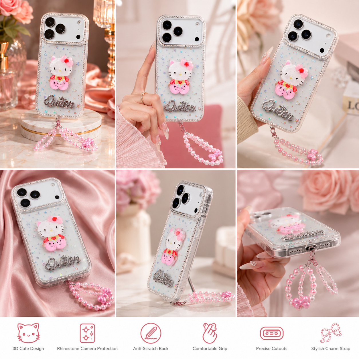 Sparkle Kitty Queen Case with free charm