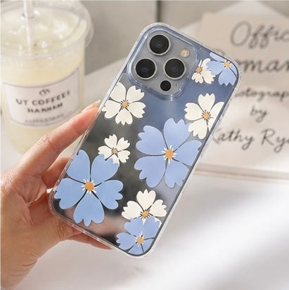 Blue Blossom Mirror iPhone Case