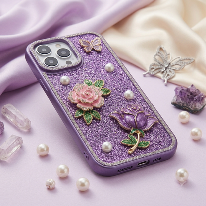 Purple Rose Petals Premium Phone Cover