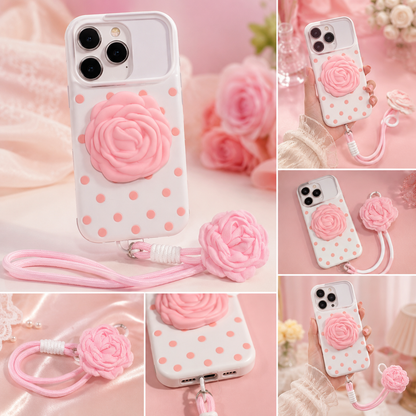 Rose Bloom Case With Wrist Rose Charm