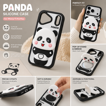 Happy Panda Pop Mirror Case