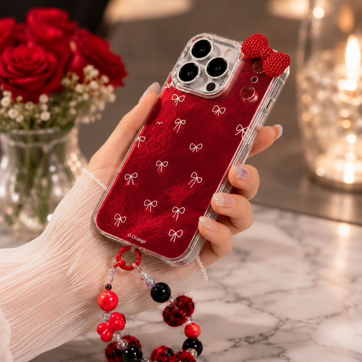 Ruby Bow Case with Charm