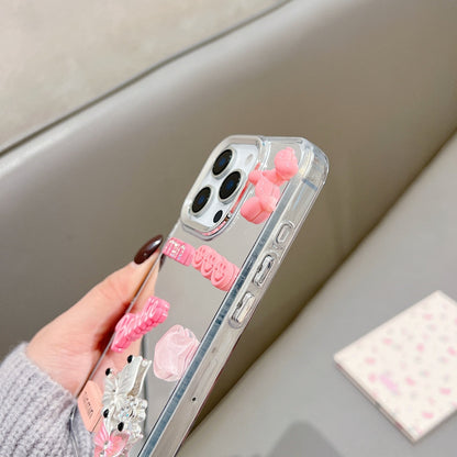 3D Creative Toy Graphic Mirror Phone Case With Bracelet
