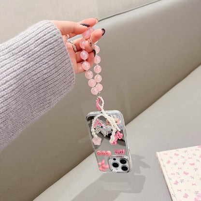 3D Creative Toy Graphic Mirror Phone Case With Bracelet