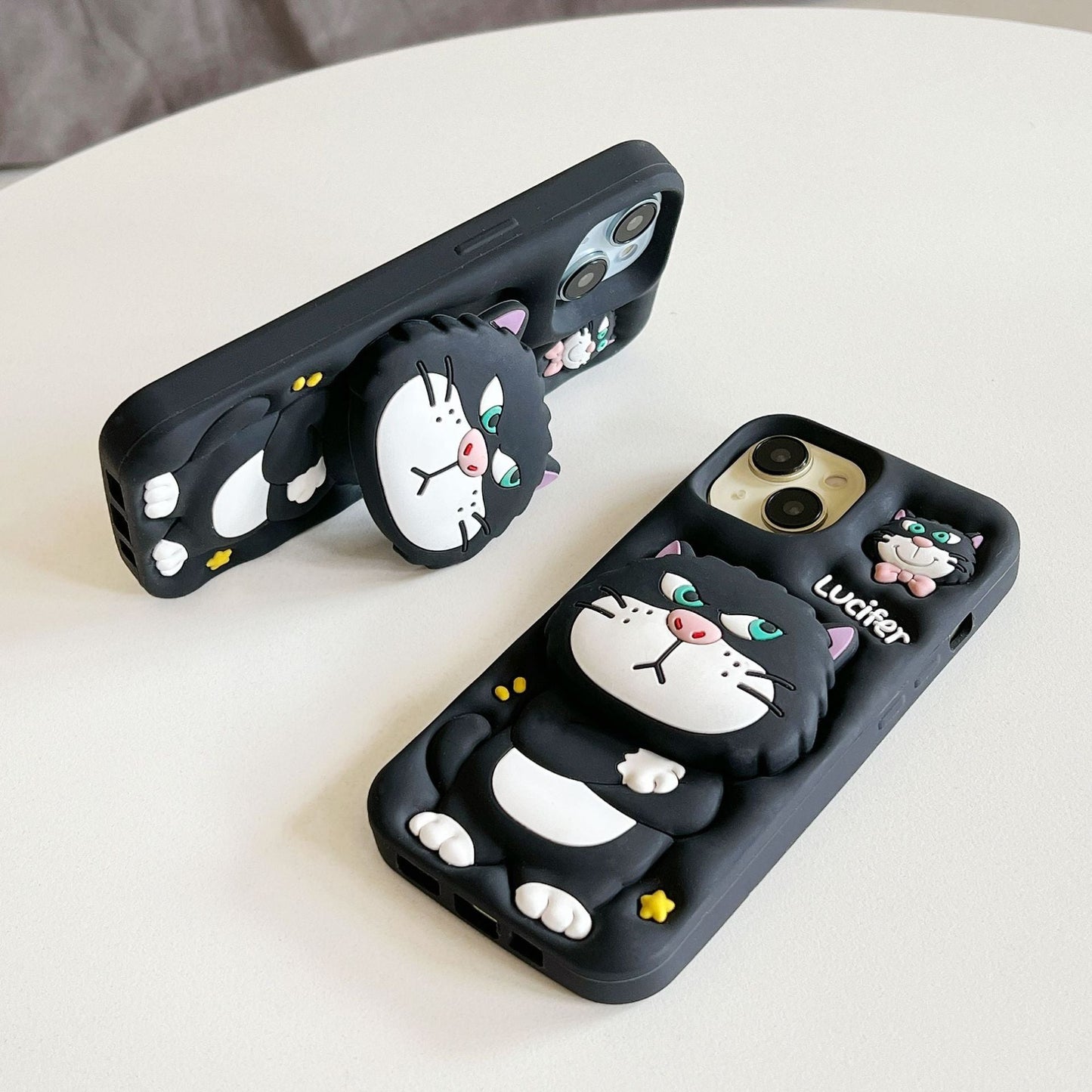 3D Cute Cat Holder Silicone Phone Case