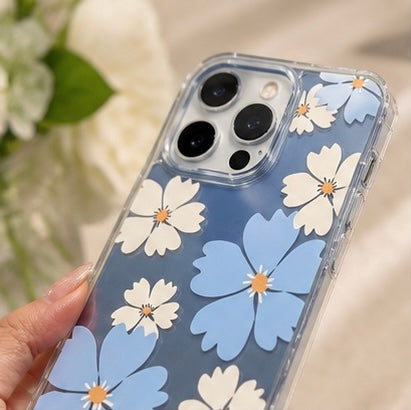Blue Blossom Mirror iPhone Case