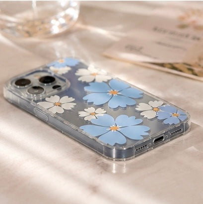 Blue Blossom Mirror iPhone Case