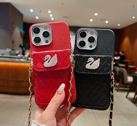 Leather Wallet with Lanyard Sling Phone Case I Mobile Cover