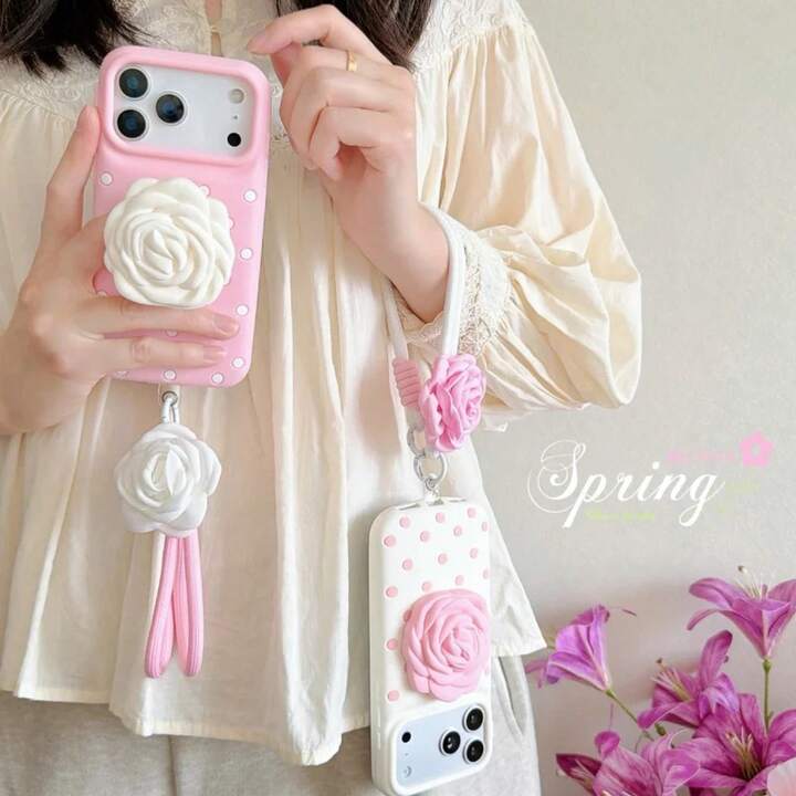 Rose Bloom Case With Wrist Rose Charm