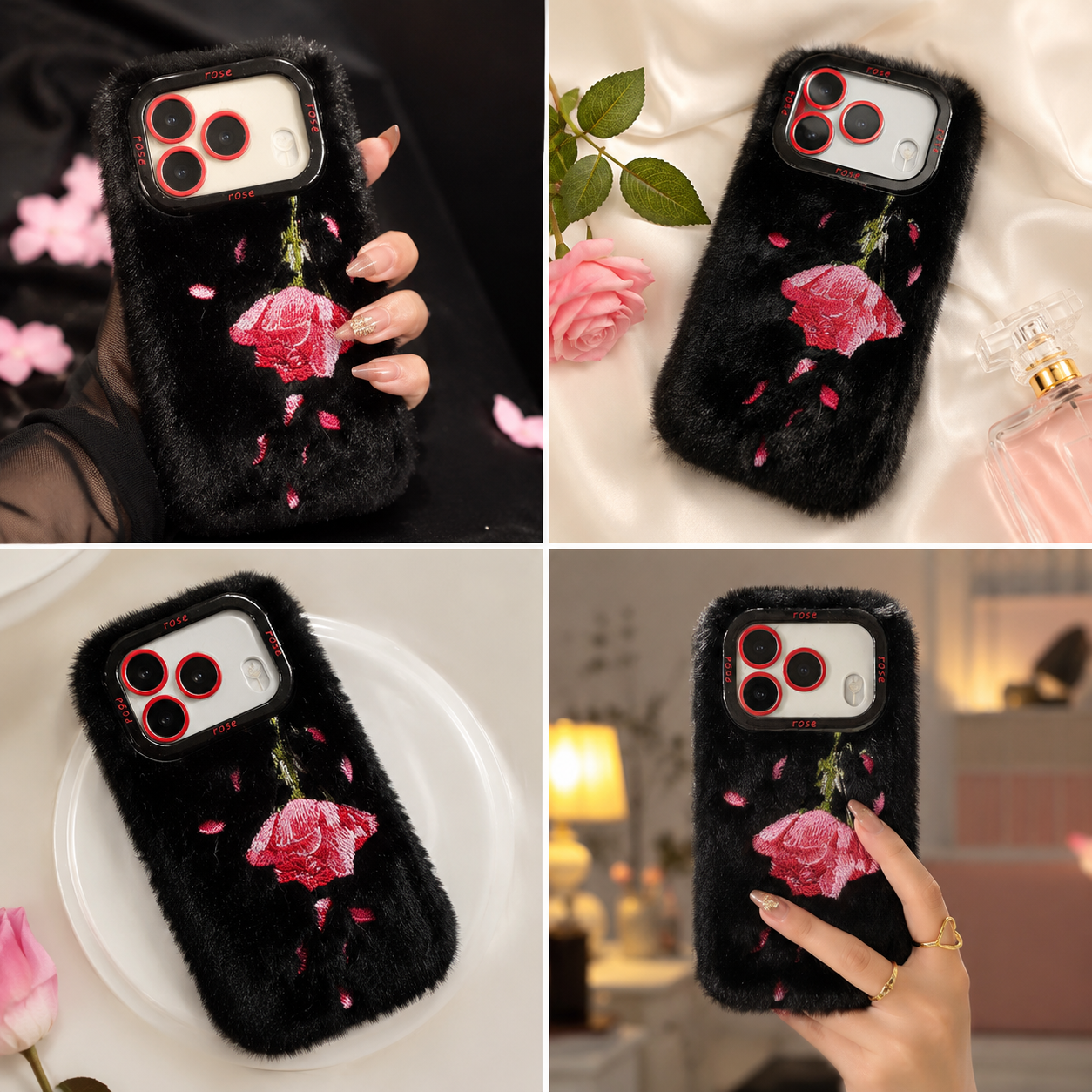 Royal Velvet Rose Fur Case