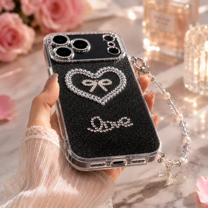 Black Crystal Heart Case