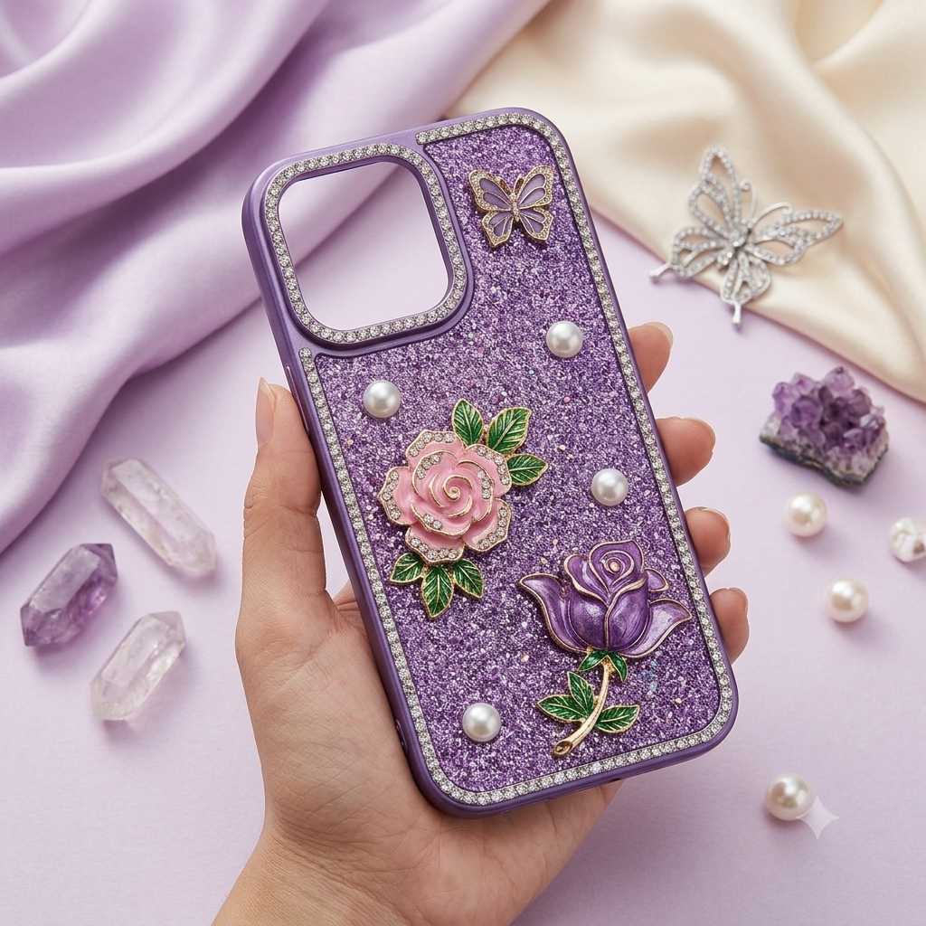 Purple Rose Petals Premium Phone Cover