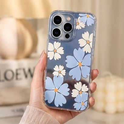 Blue Blossom Mirror iPhone Case