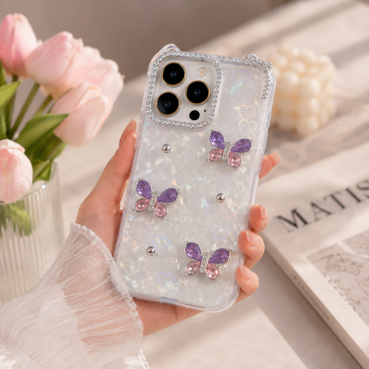 Violet Gem Butterfly Case
