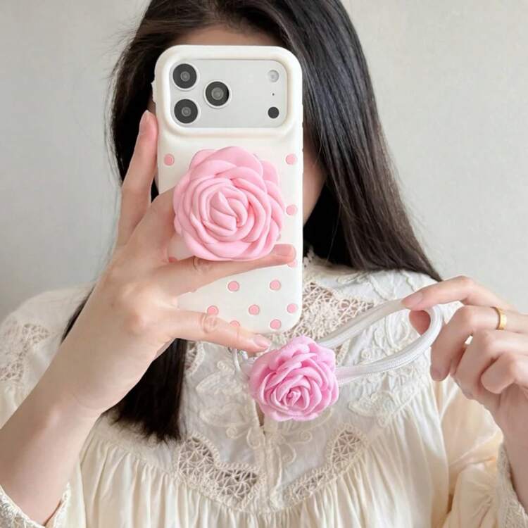 Rose Bloom Case With Wrist Rose Charm