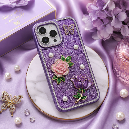 Purple Rose Petals Premium Phone Cover
