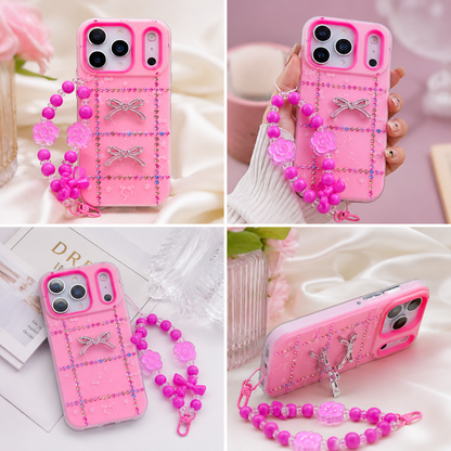 Princess Pink Crystal Bow Phone Case