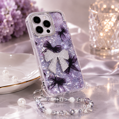 Lavender Crystal Bow Case