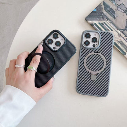 Carbon Fiber Ring Stand Magsafe Phone Case