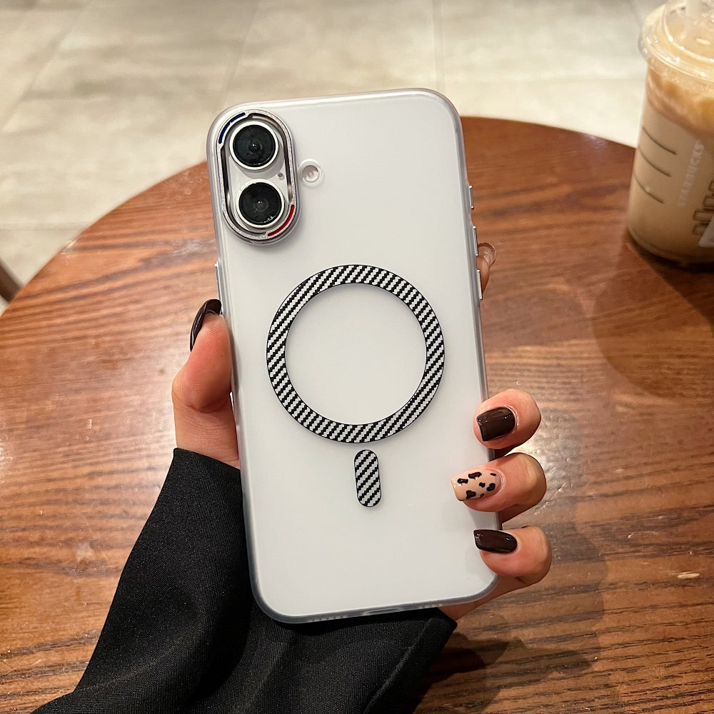 Carbon Fiber Pattern Built-in Magnetic Shockproof Phone Case