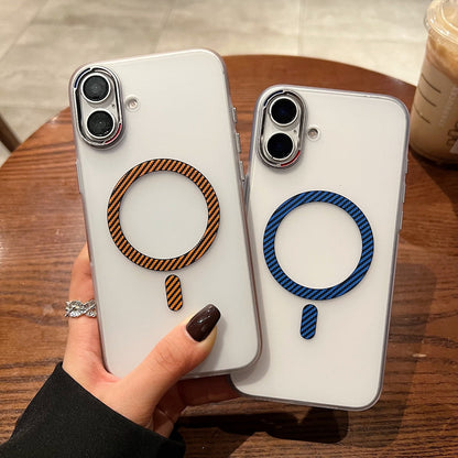 Carbon Fiber Pattern Built-in Magnetic Shockproof Phone Case