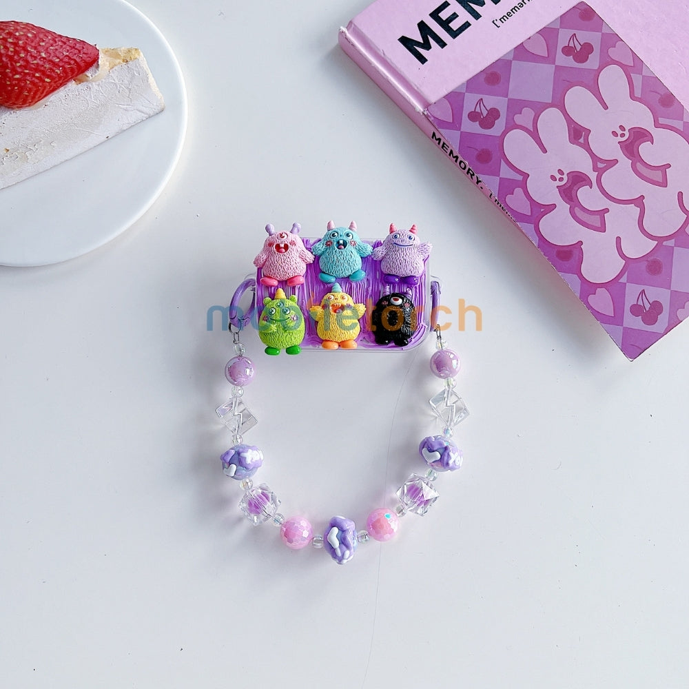 Cute Mini Cartoon Mirror Pop Universal Stand with Crystal Bracelet