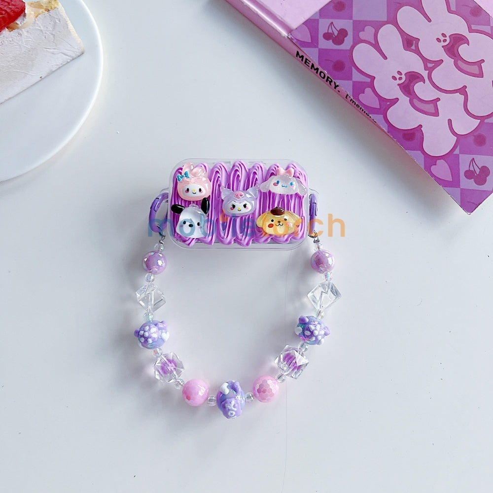 Cute Mini Cartoon Mirror Pop Universal Stand with Crystal Bracelet
