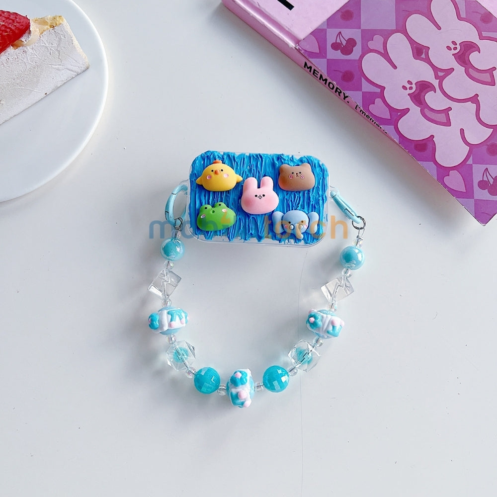 Cute Mini Cartoon Mirror Pop Universal Stand with Crystal Bracelet
