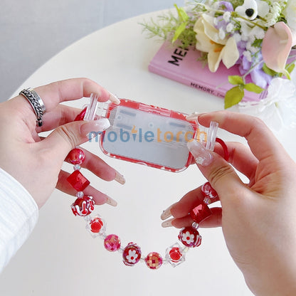 Cute Mini Cartoon Mirror Pop Universal Stand with Crystal Bracelet