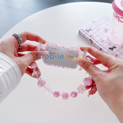 Cute Mini Cartoon Mirror Pop Universal Stand with Crystal Bracelet