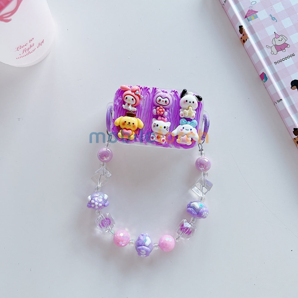 Cute Mini Cartoon Mirror Pop Universal Stand with Crystal Bracelet