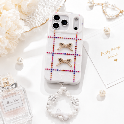 Snow Pearl Ribbon Phone Cover