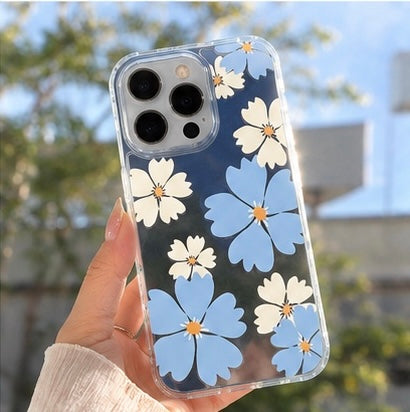 Blue Blossom Mirror iPhone Case
