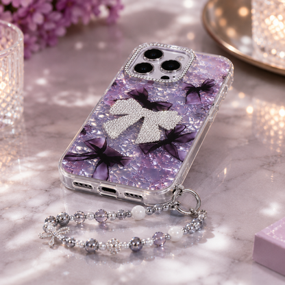 Lavender Crystal Bow Case
