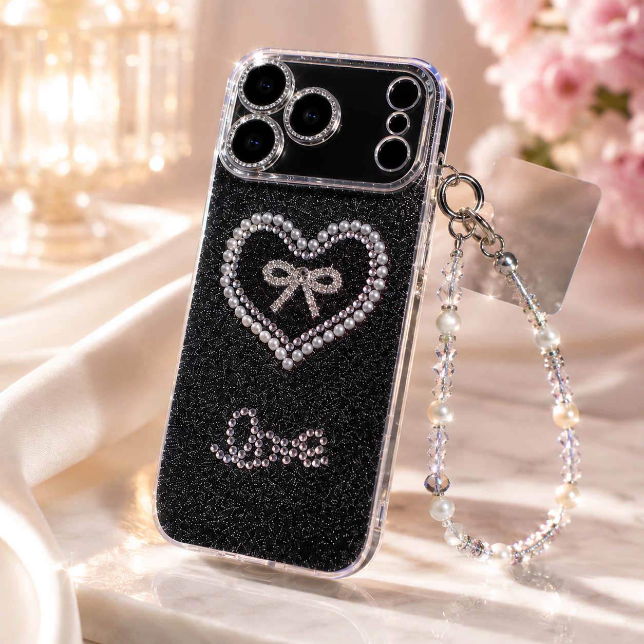 Black Crystal Heart Case