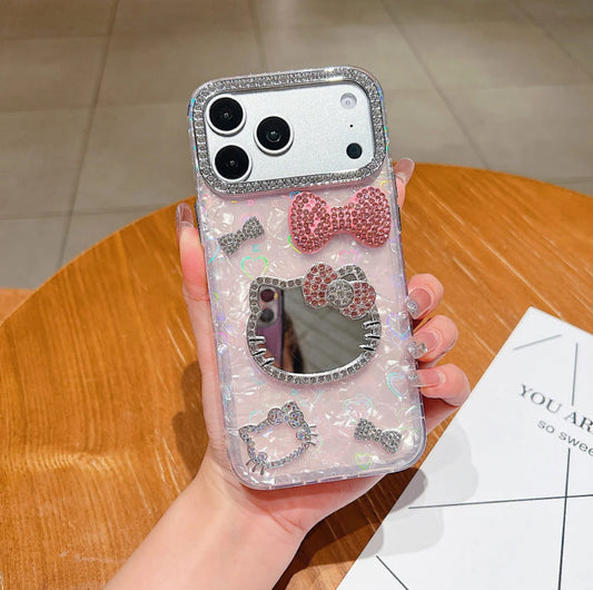 Crystal Kitty Mirror Case