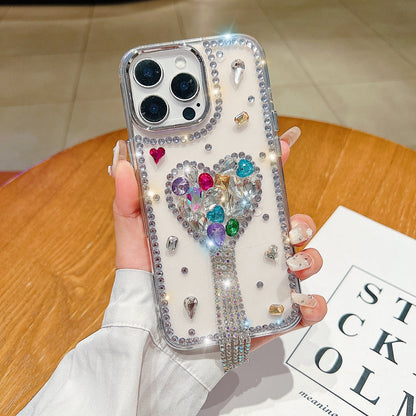 Designer Handmade Love Diamond Transparent Phone Case