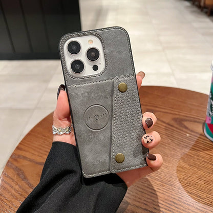 Double Buckle Magnetic Button Closer Phone Case