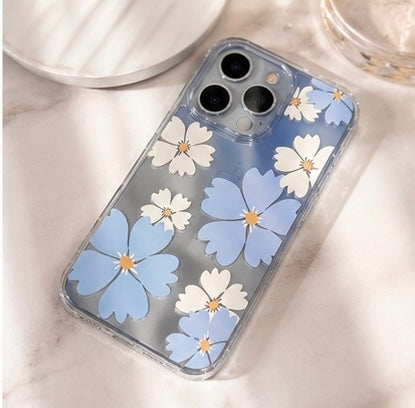 Blue Blossom Mirror iPhone Case