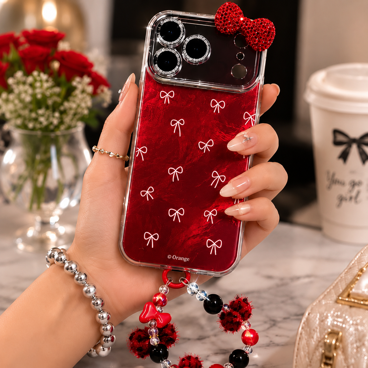Ruby Bow Case with Charm