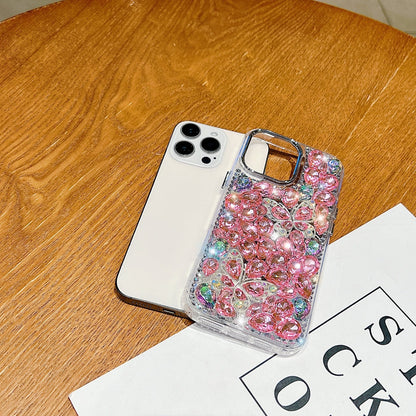 Full Covered Diamond and Butterfly Charm Phone Case