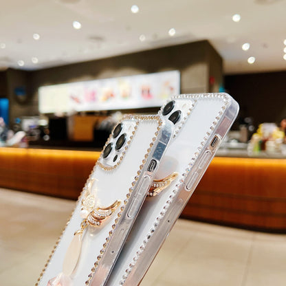 Handmade Angel Wing Diamond Border Transparent Case