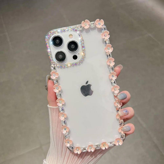 Handmade Flower Border Transparent Phone Case
