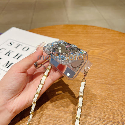 Heart Shape Mirror Pattern Universal Stand with Crystal Bracelet
