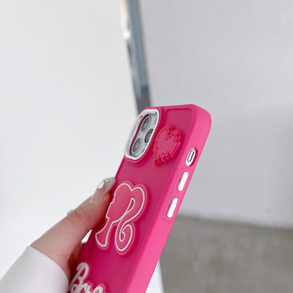 Heart and Doll Charm Silicone Phone Case with Bracelet