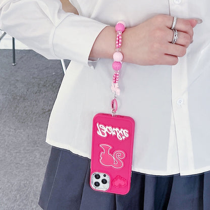 Heart and Doll Charm Silicone Phone Case with Bracelet