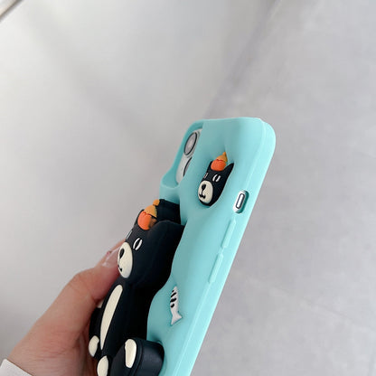 Jelly Cat Stand Silicone Phone Case