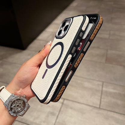 Luxury Crocodile Pattern Leather Magsafe Phone Case