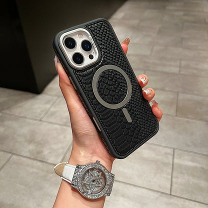 Luxury Crocodile Pattern Leather Magsafe Phone Case