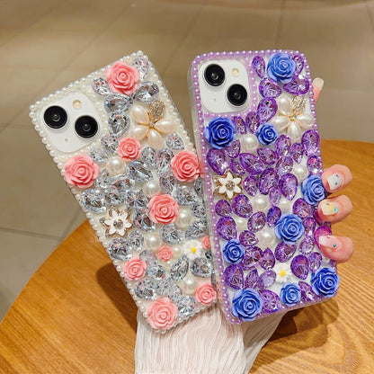Luxury Crystal Gem and Flower Camera Protection Case
